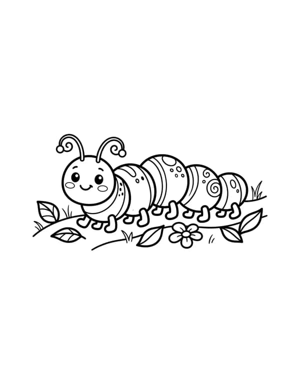 Caterpillar coloring page — free printable