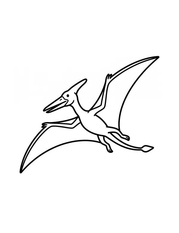 Pterodactyl coloring page — free printable