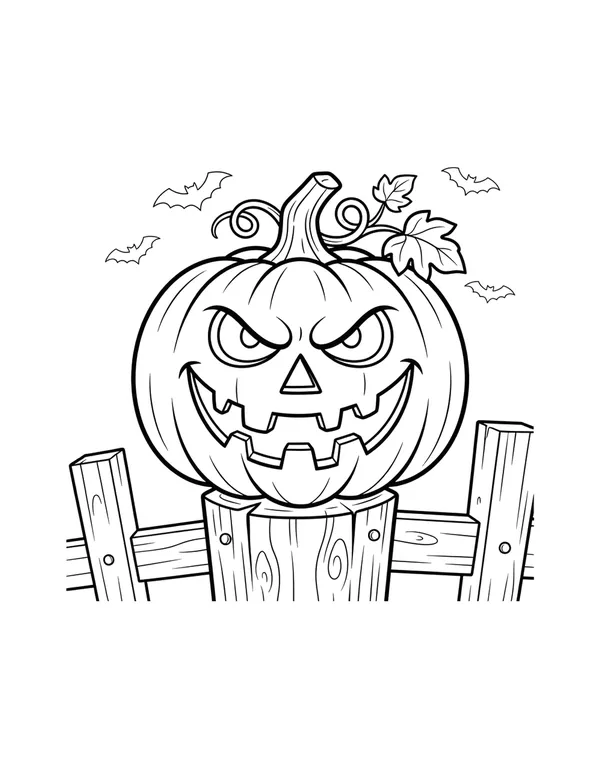 Jack-o'-Lantern coloring page — free printable