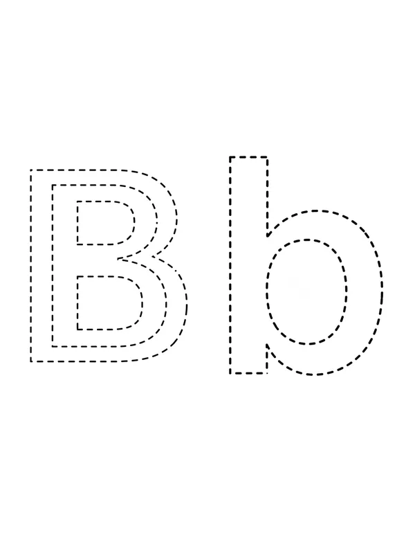 Bb tracing worksheet — free printable