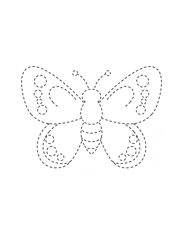 Butterfly tracing worksheet — free printable