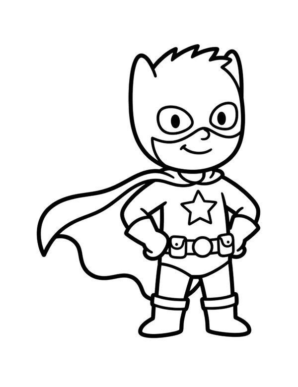 Caped Hero coloring page — free printable