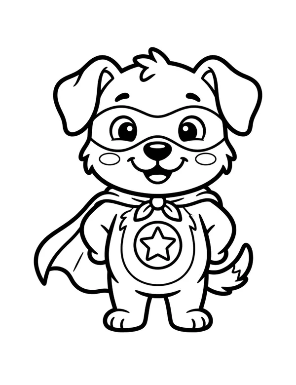 Super Pup coloring page — free printable