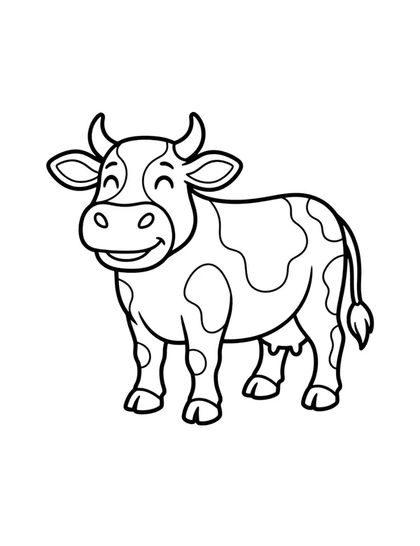 Cow coloring page — free printable