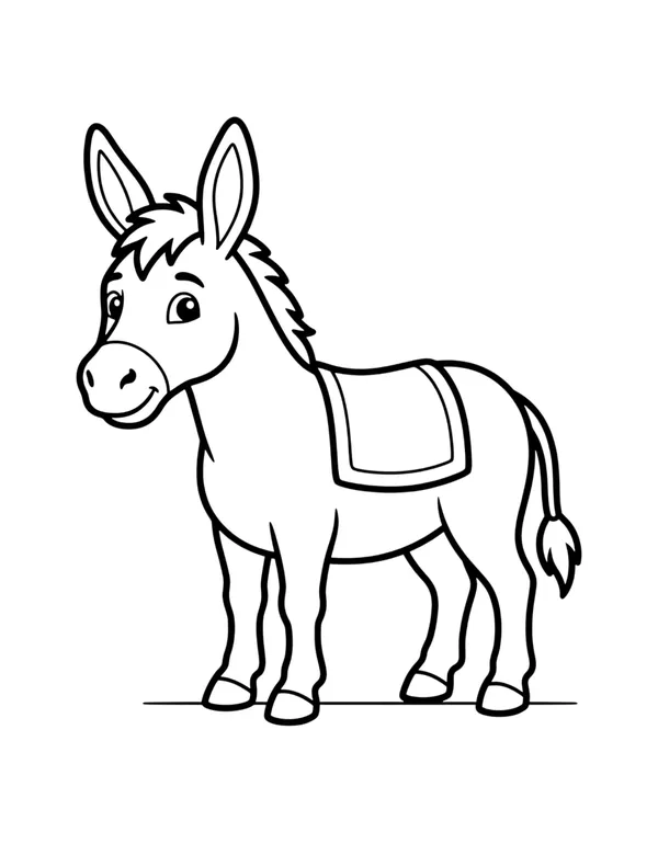 Donkey coloring page — free printable