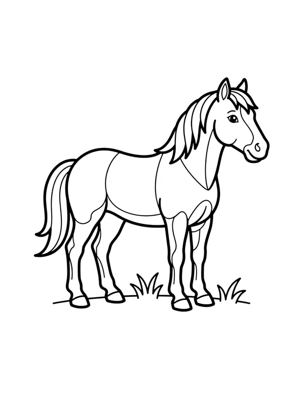 Horse coloring page — free printable