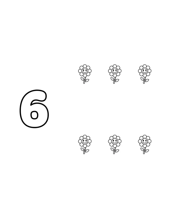 6 coloring page — free printable