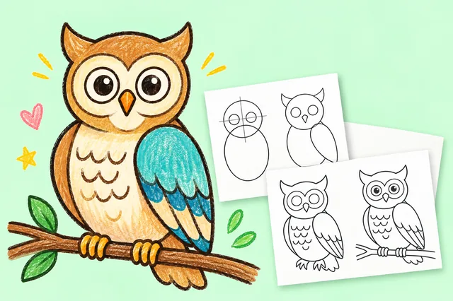 How to draw animals — a colored-in example and the printable sheets